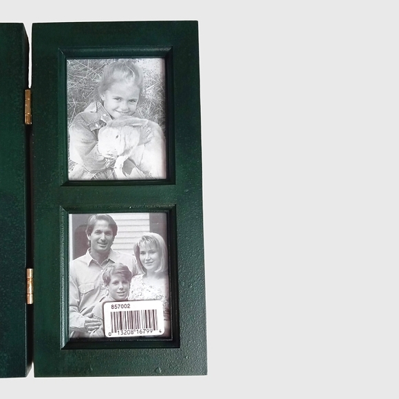 Vintage Burnes Dark Green Wooden Open Book Frame NWTs - Picture 4 of 9
